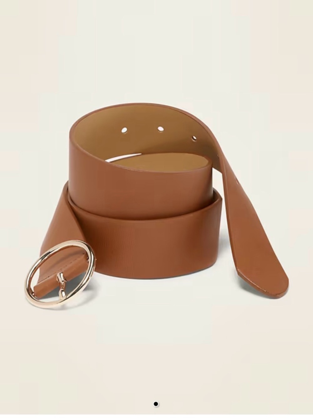 Wide Ring-Buckle Faux-Leather Belt For Women (1 1/2")